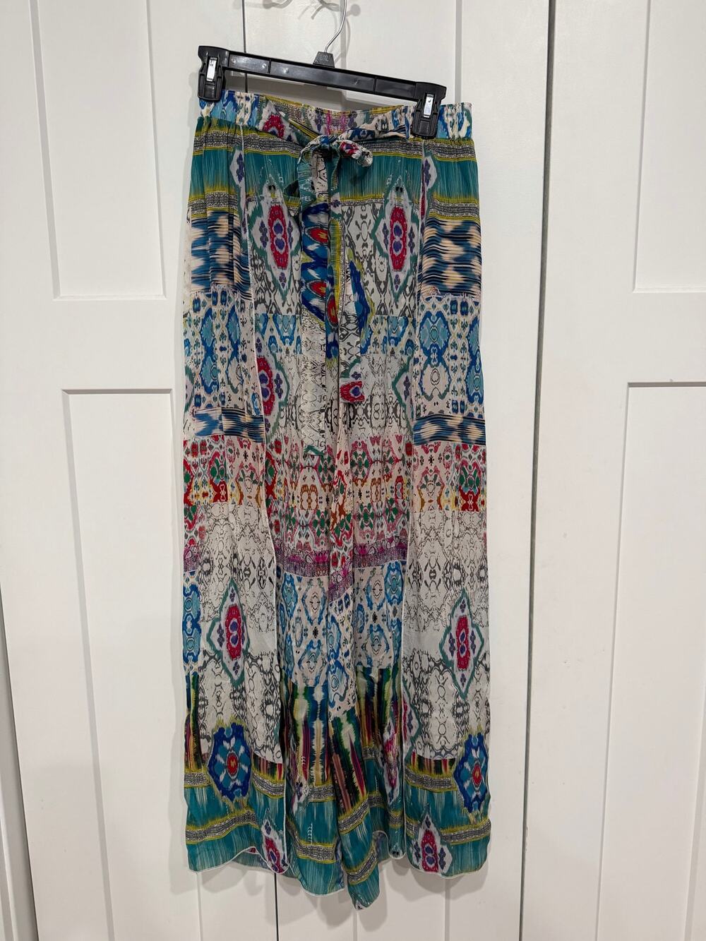 Johnny Was Bohemian Beach Palazzo Side Slit Wrap Pants Size XS
